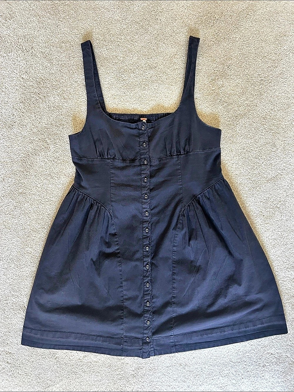 Free People Mini Button Front Dress Faded Black